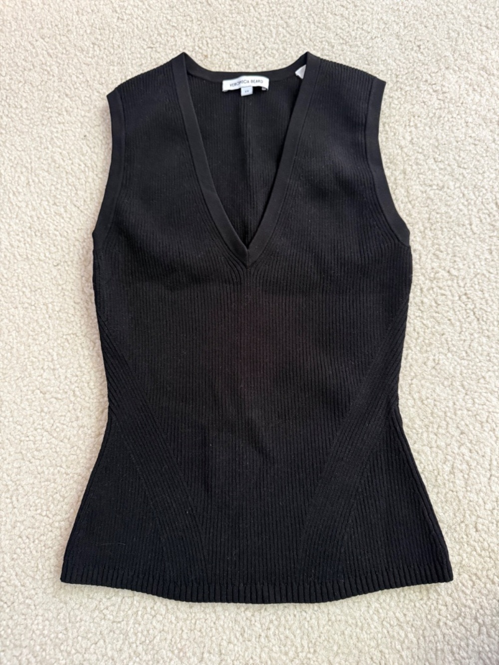 NWOT Veronica Beard Black Knit Tank Top Sz XS - Picture 3 of 6